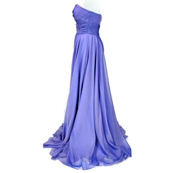 NWOT Alyce Paris Strapless Prom Dress Gown Iridescent Purple Size 2 Bridesmaid - Picture 4 of 10